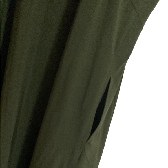 Athleta Olive Flowy Racerback Midi Tank Dress Women Size S Soft Stretch Pockets - Picture 5 of 10